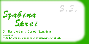 szabina sprei business card